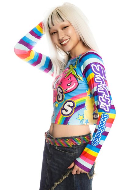 Sweet Printed Raglan Top