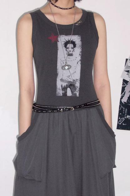 Kleid mit Charakterdruck und Patchwork