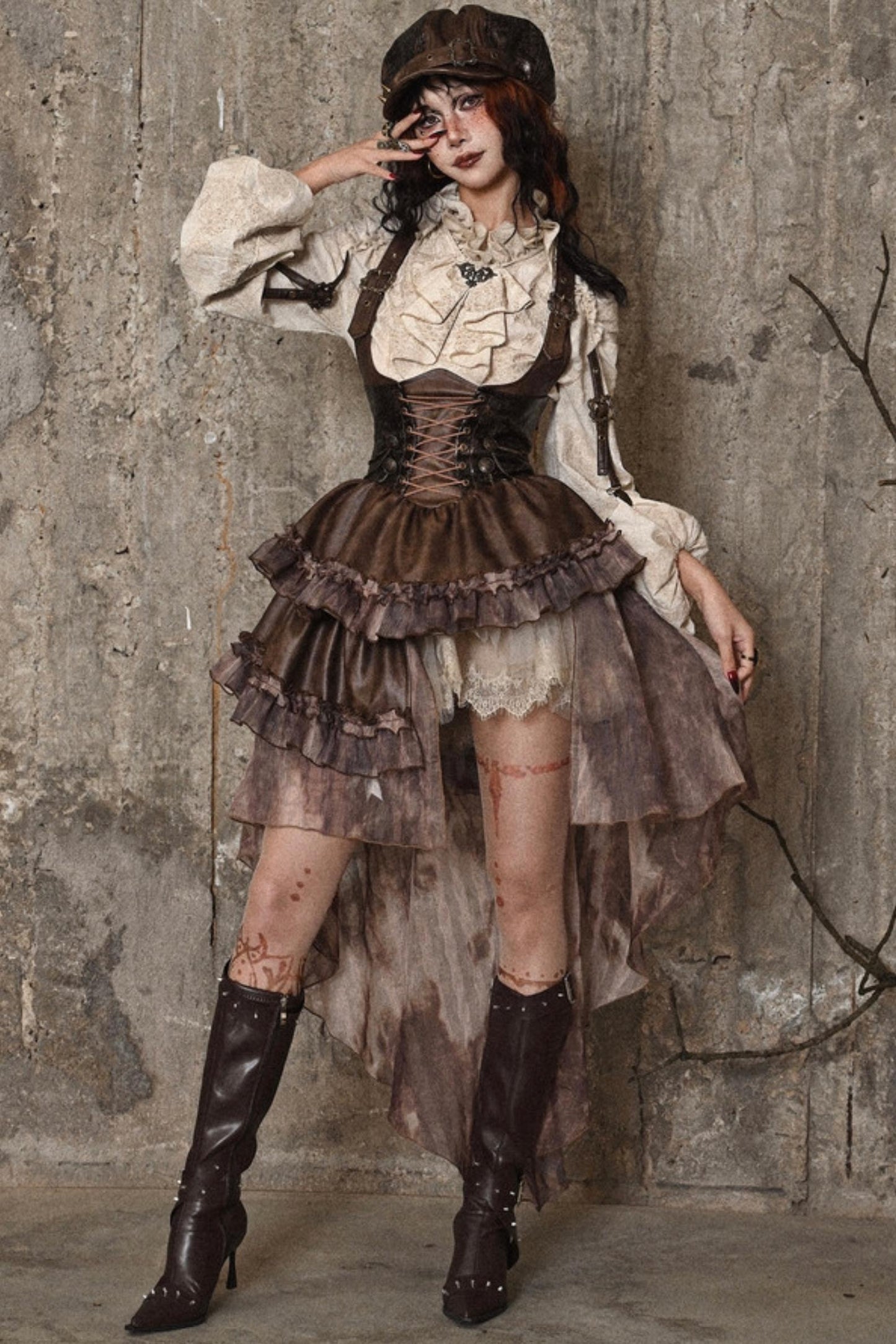 Halloween Steampunk Suspender Skirt