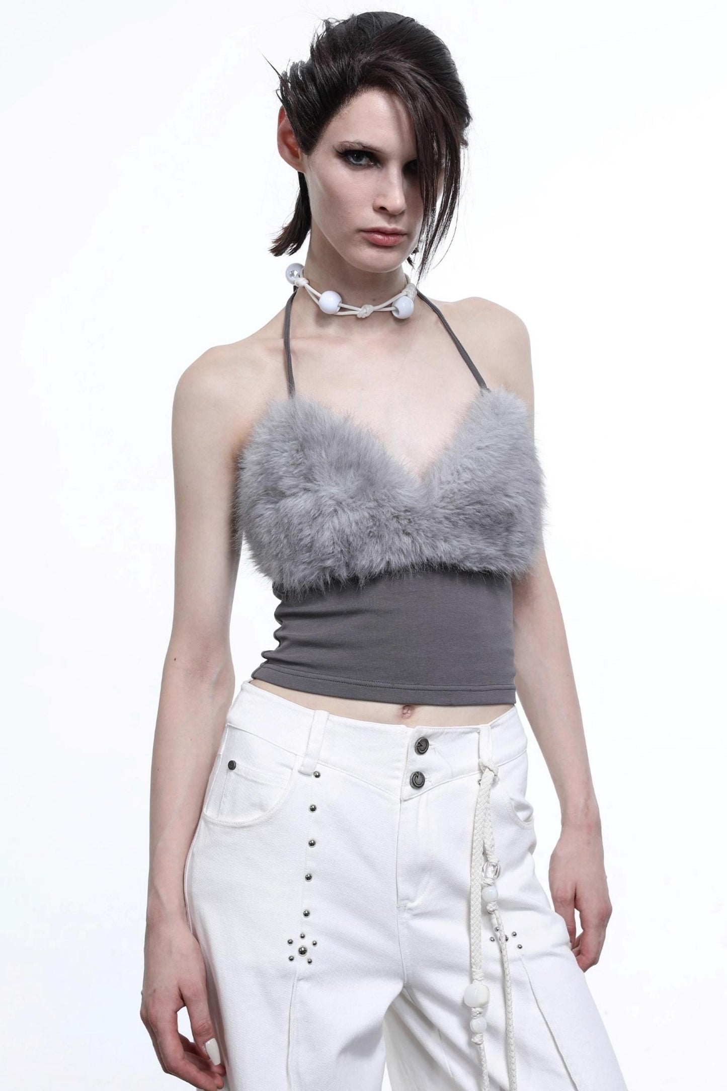 Fur Knit Halterneck Camisole
