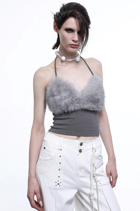 Fur Knit Halterneck Camisole