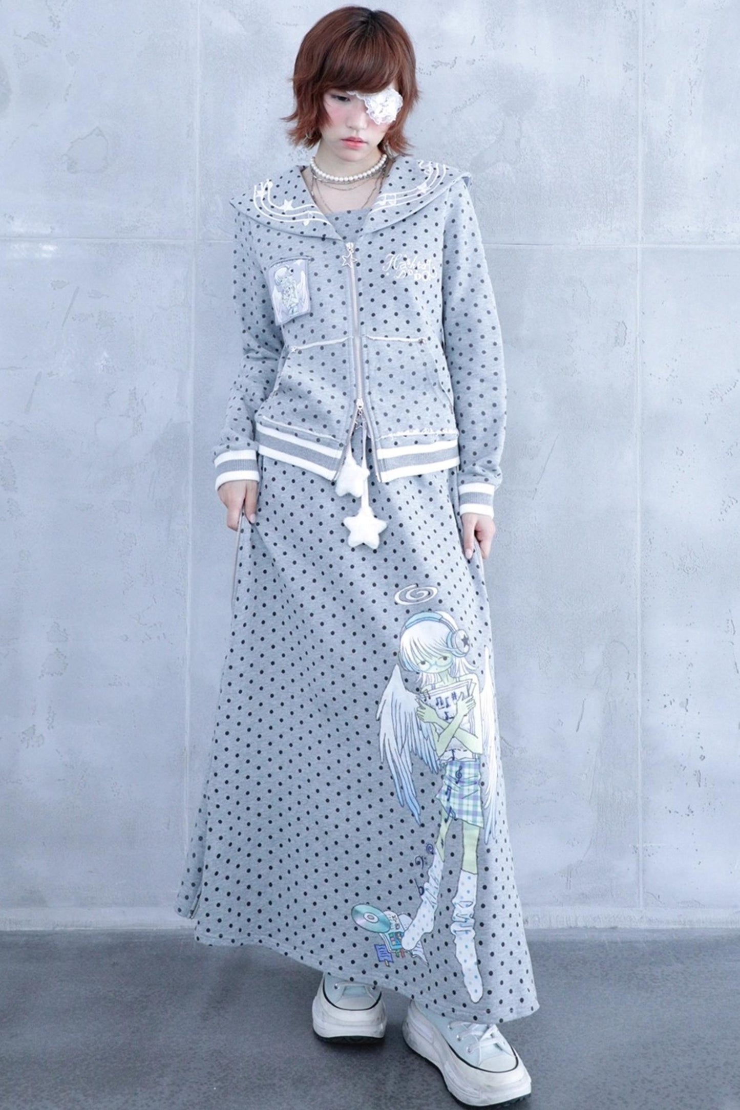 Ancient Gray Polka Dot Skirt