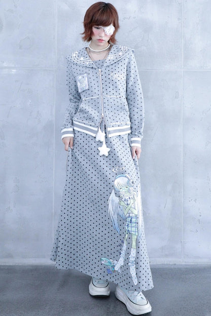 Ancient Gray Polka Dot Skirt