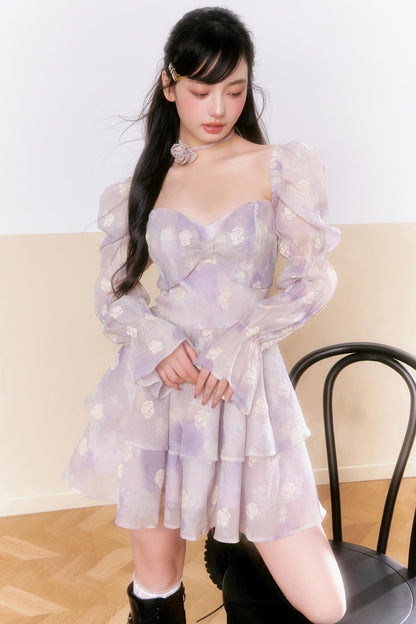 Dreamy Purple Ruffle Dress