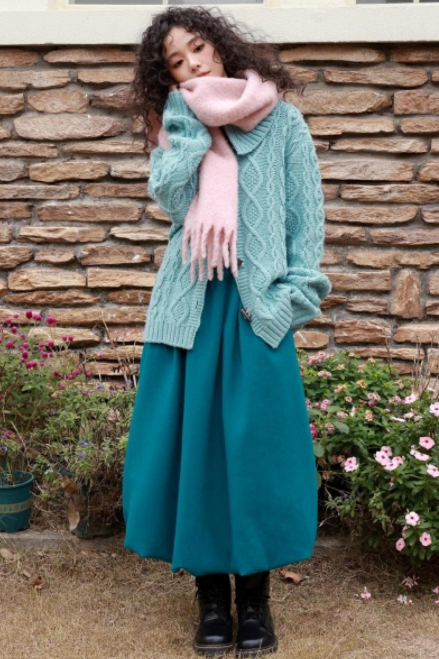 Velvet Knit Midi Skirt