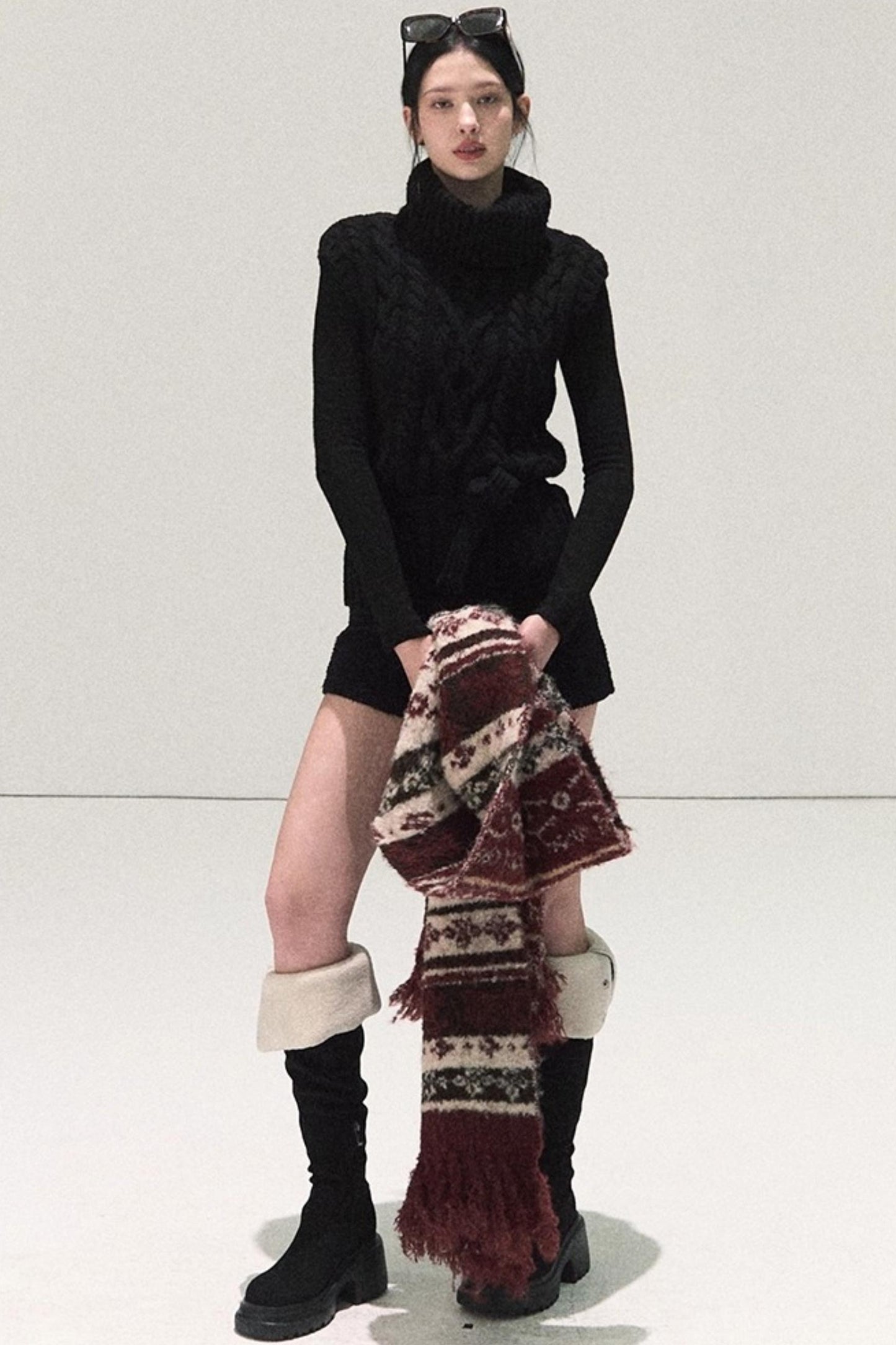 Handmade Wool Fair Isle Scarf