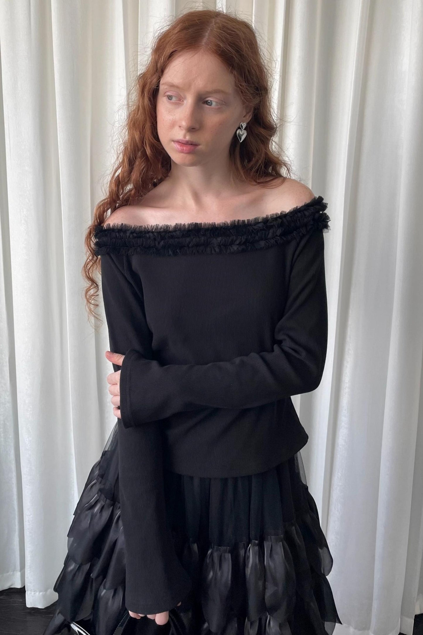 Black Lace Knitted Sweater