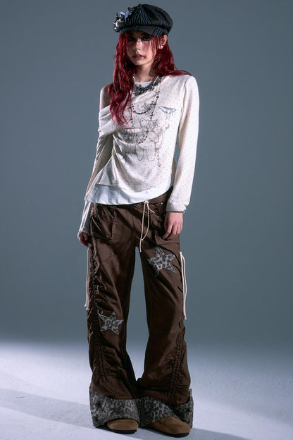 Vintage Polka Dot Swing Collar Top