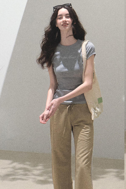 Copper Tencel Wide-Leg Pants