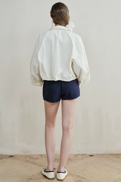 Contrasting Dog-Tooth Lace Shorts