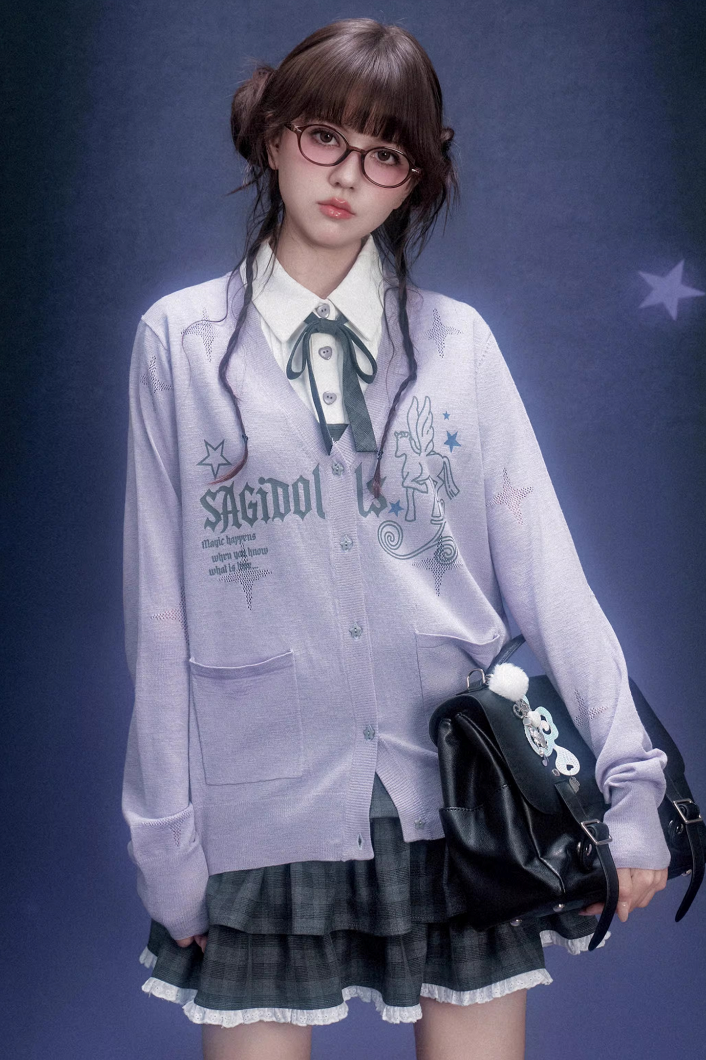 Gray Plaid College Dress Set-Up