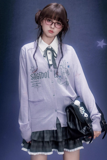 Gray Plaid College Dress Set-Up