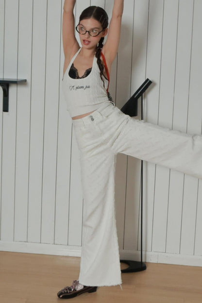 Retro Color Clash Halter Top