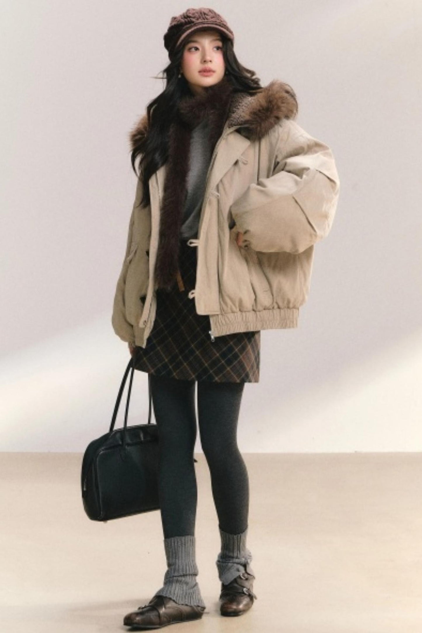 Amber Glaze Hooded Parka Coat