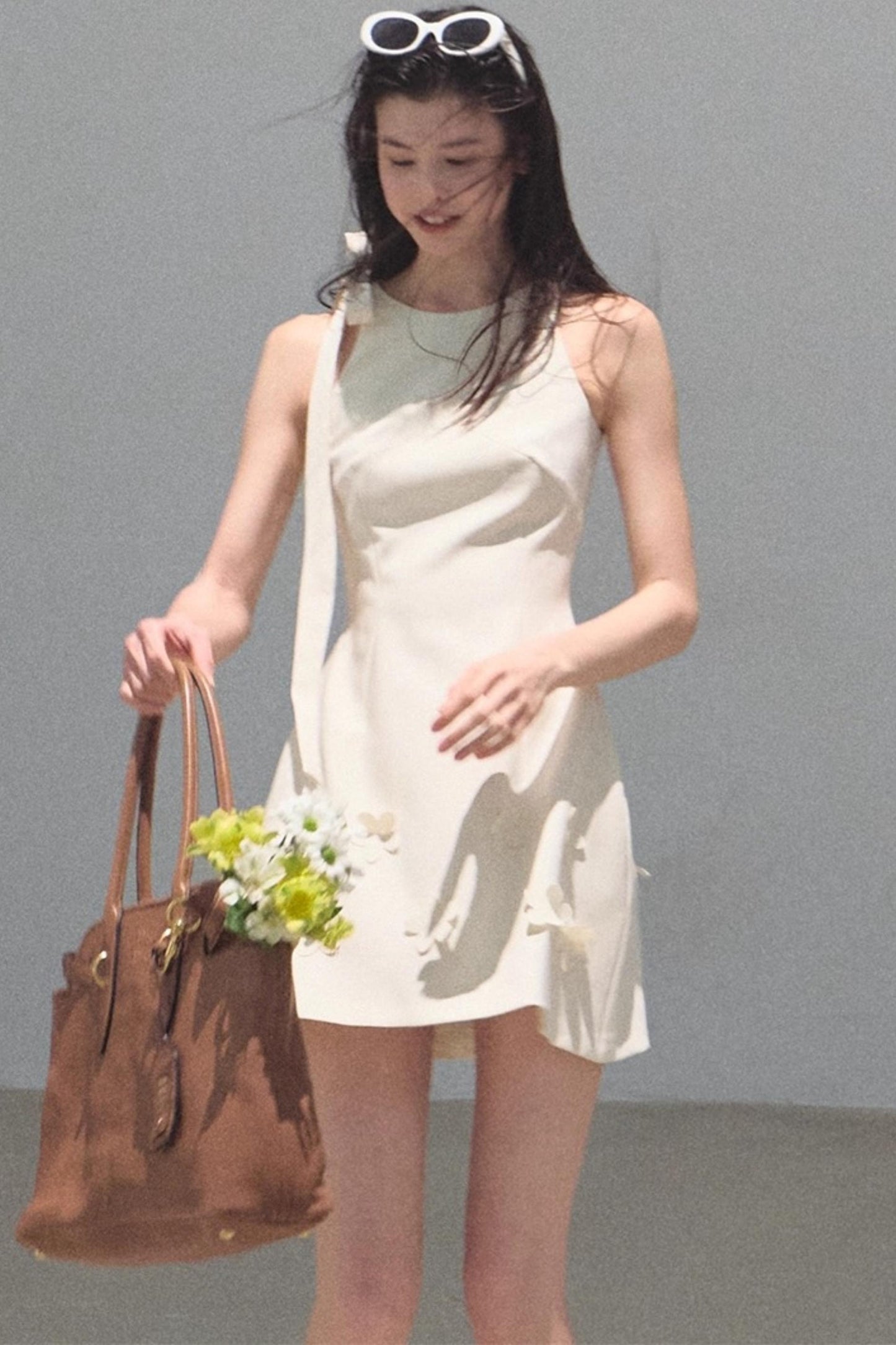 Floral Ribbon Waist Dress