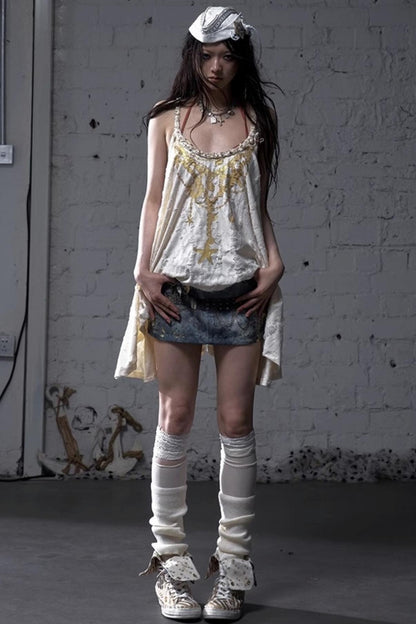 Hippie Star Foil Loose Strap Vest