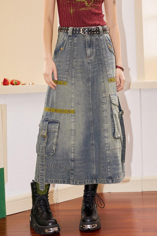 Slim Fit Casual Denim Skirt