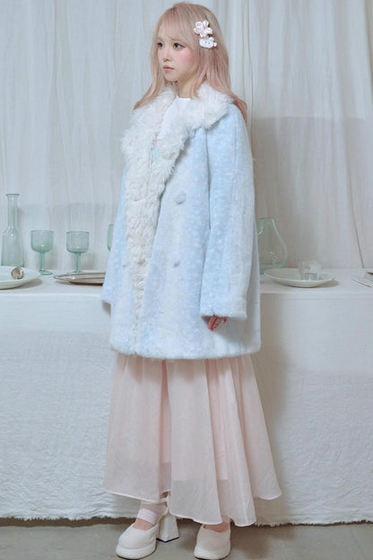 Fawn Print Rabbit Fur Coat