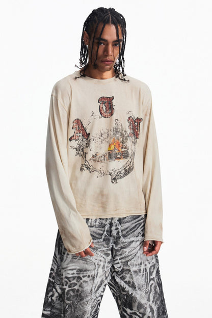 Vintage Distressed Long Sleeve T-Shirt