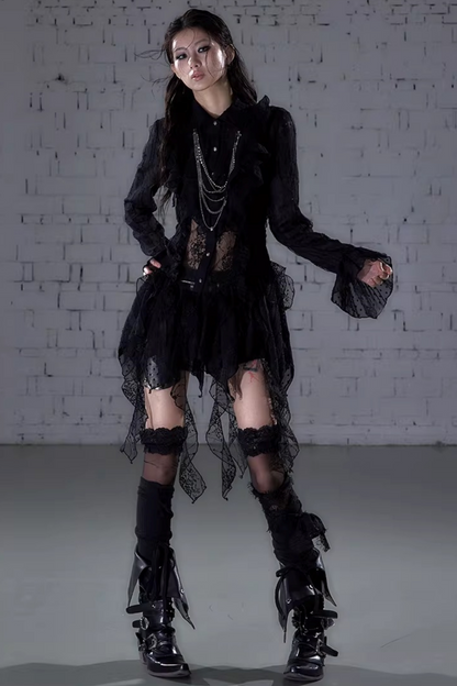 Romantic Lace Asymmetrical Dress