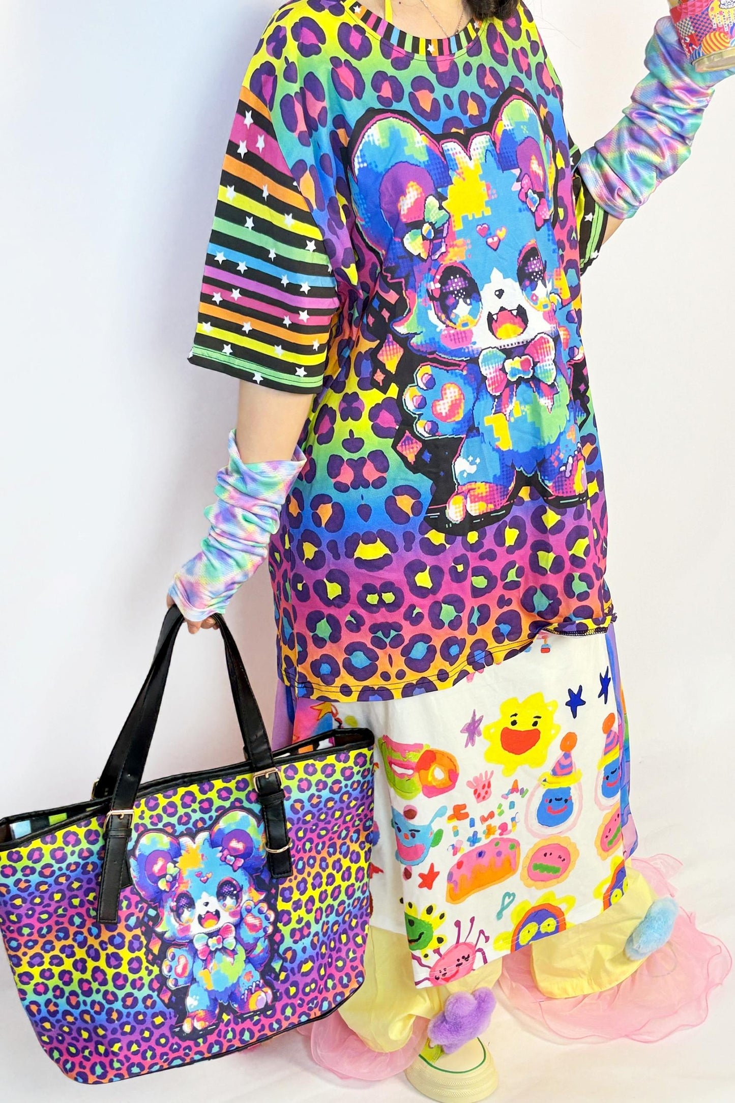 Rainbow Frise Leather Bag