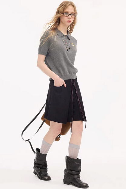 Braided Pony Knit Sweater Set-Up