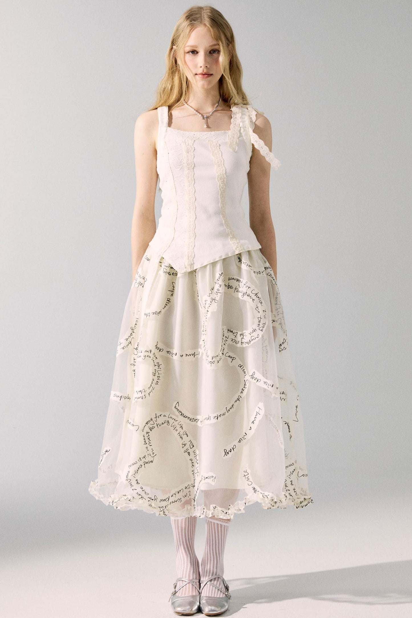 Lace Monogrammed Bustier Skirt