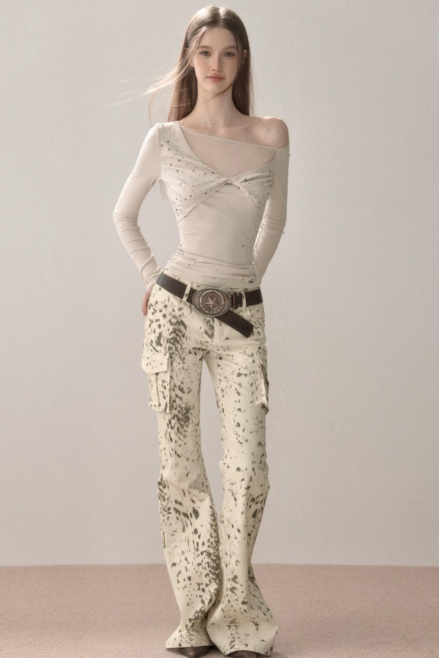 Retro Splash-Ink Flared Pants