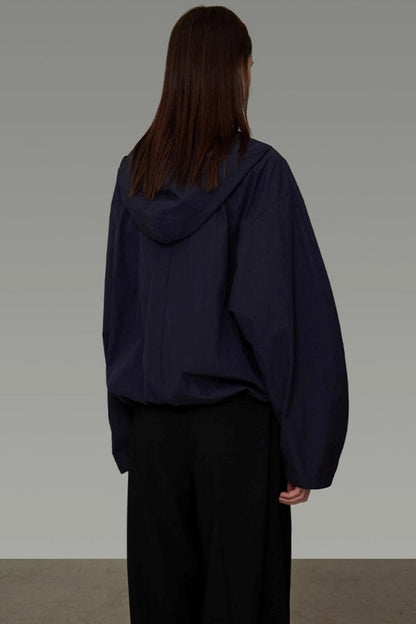 Navy Drawstring Slimming Jacket