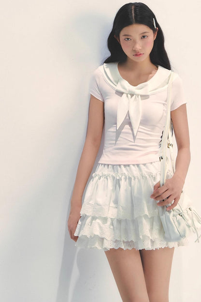 Versatile Bow Neck Tee