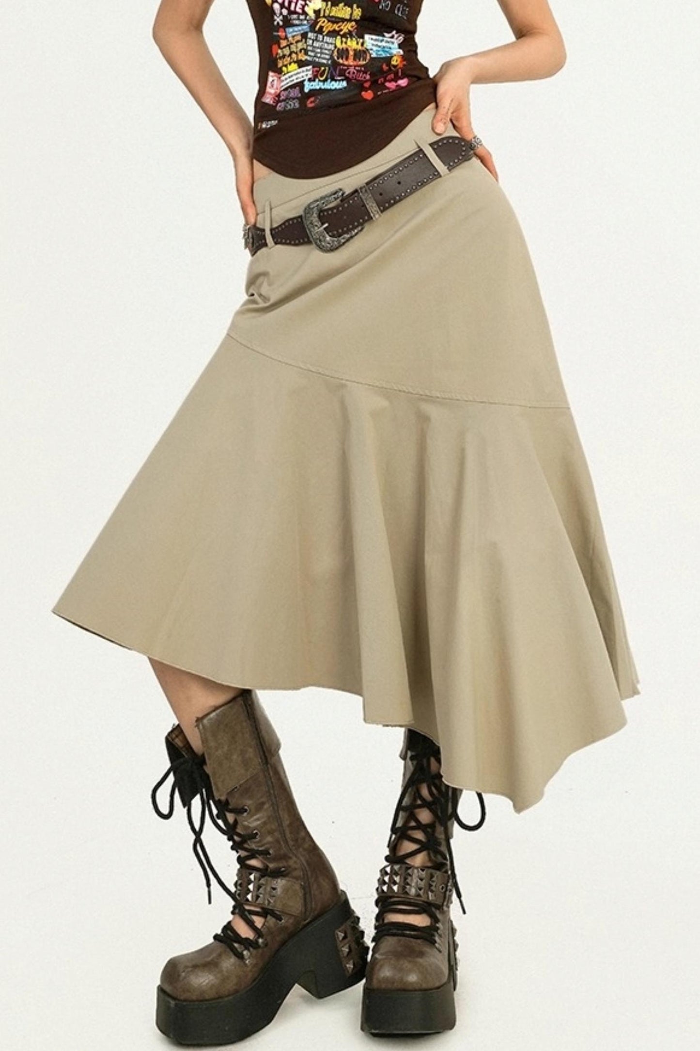 Cool Retro Street Fashion A-Line Skirt