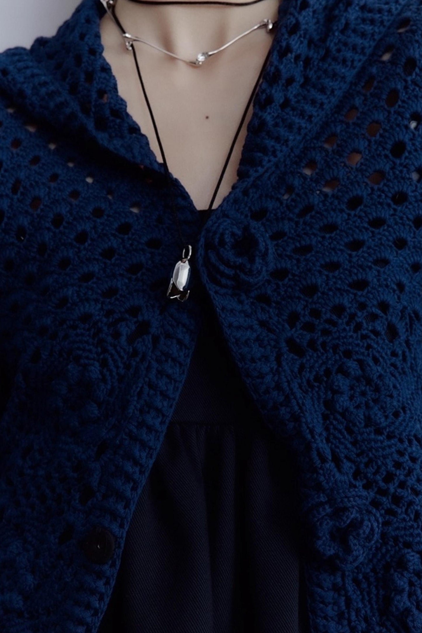 Midnight Rose Knitted Cardigan