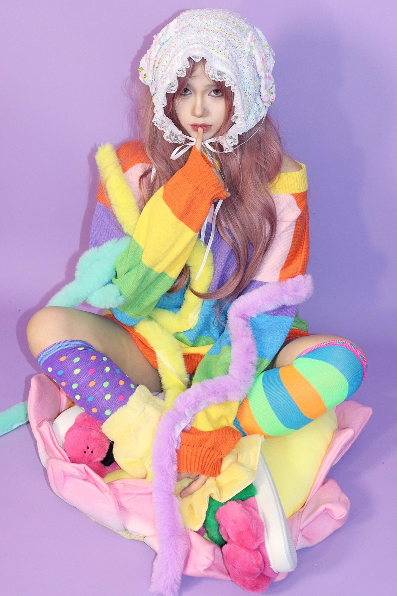 Rainbow Striped Knitted Jumper