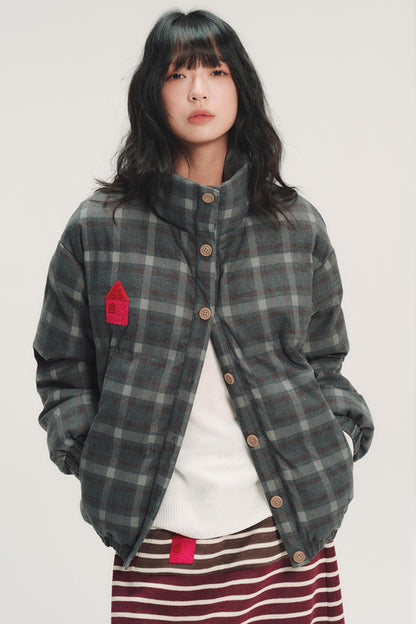 Colorful Embroidery Plaid Jacket