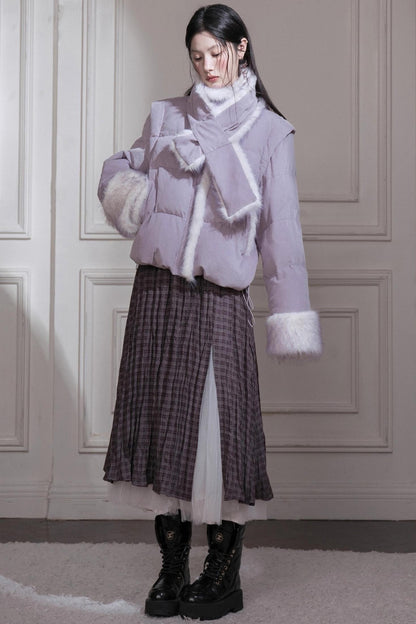 Romantic Pleated Plaid Skirt