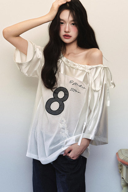 Block Core Mesh Slouch Top