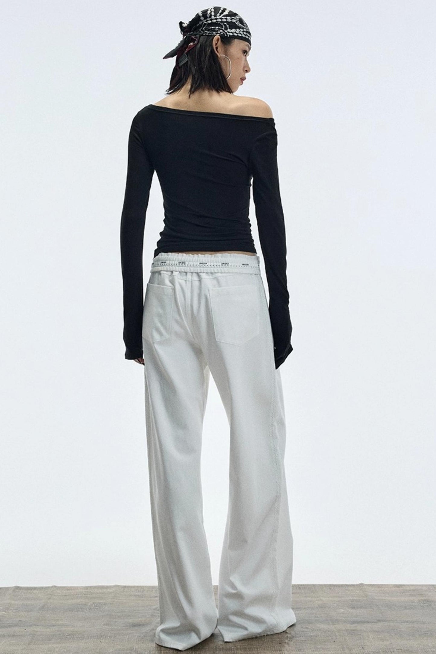 Autumn White Wide-Leg Pants