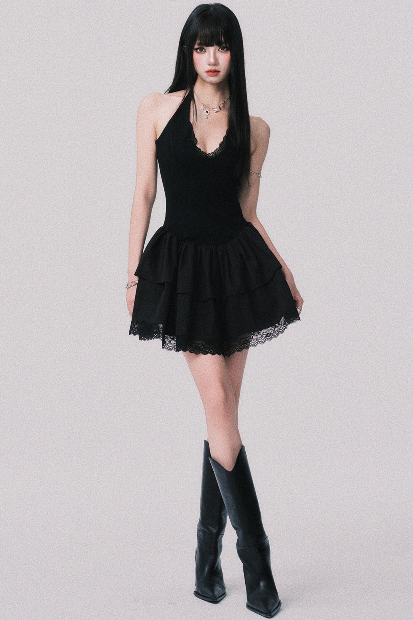 Summer Lace Black Dress