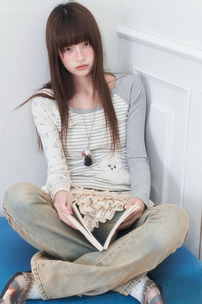 Vintage Aqua Slim Flare Jeans