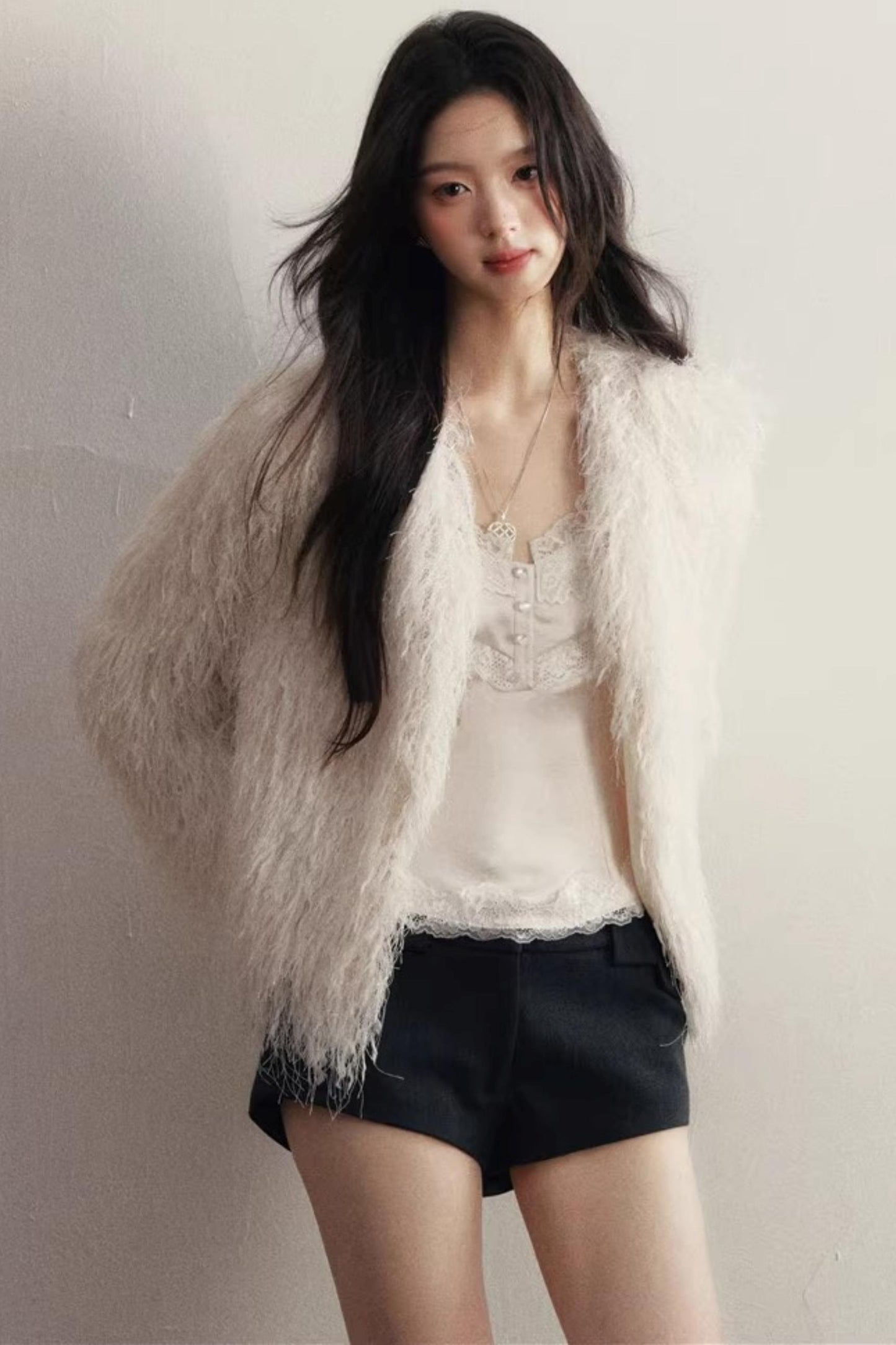 Beige Acetate Lace Camisole