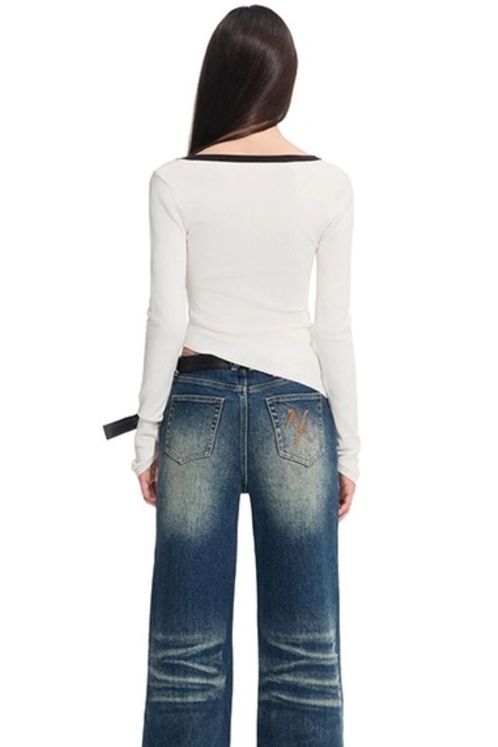 Right Knit Long-sleeved Top