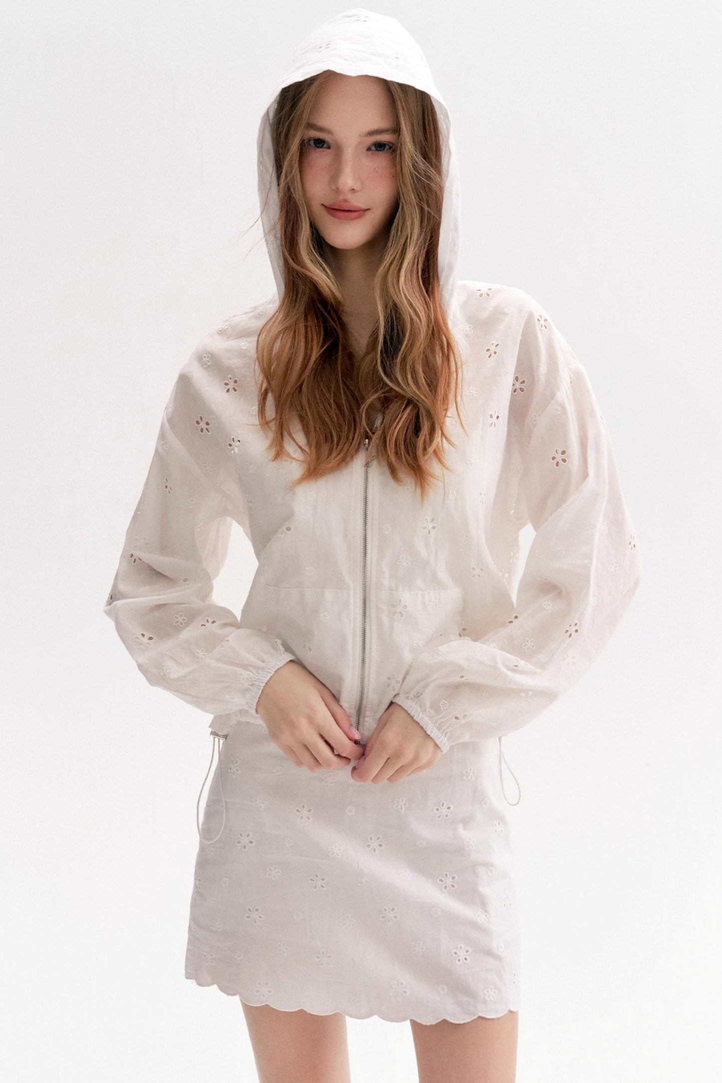 Cotton Lace Cropped Coat