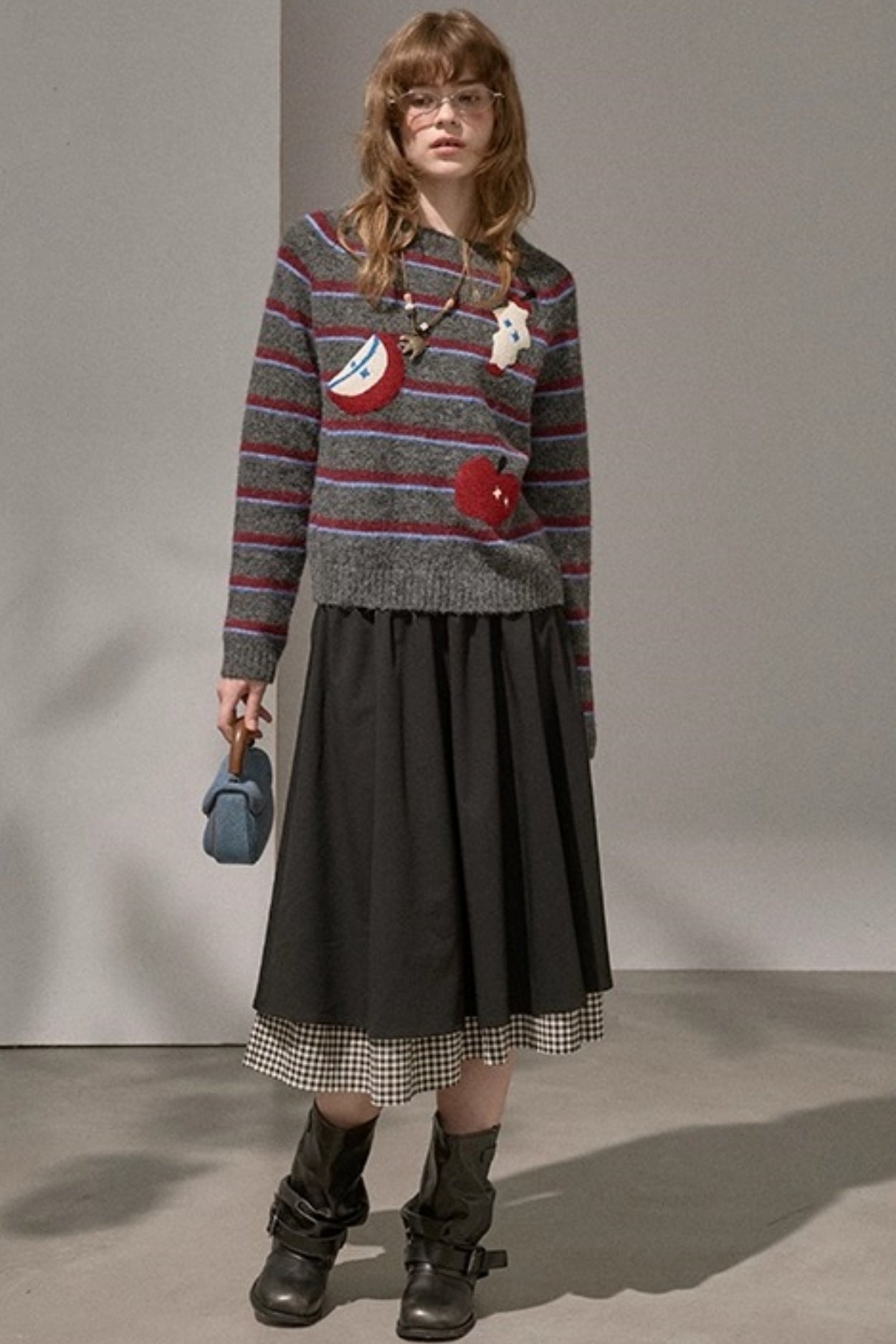 Apple Striped Crew Neck Sweater