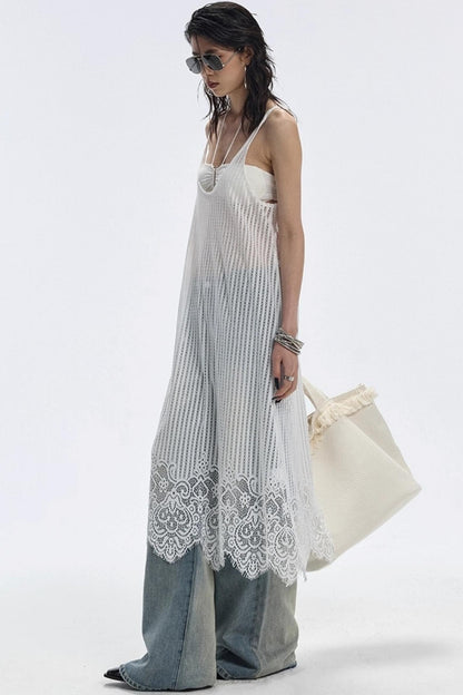 Lace Hem Layered Dress