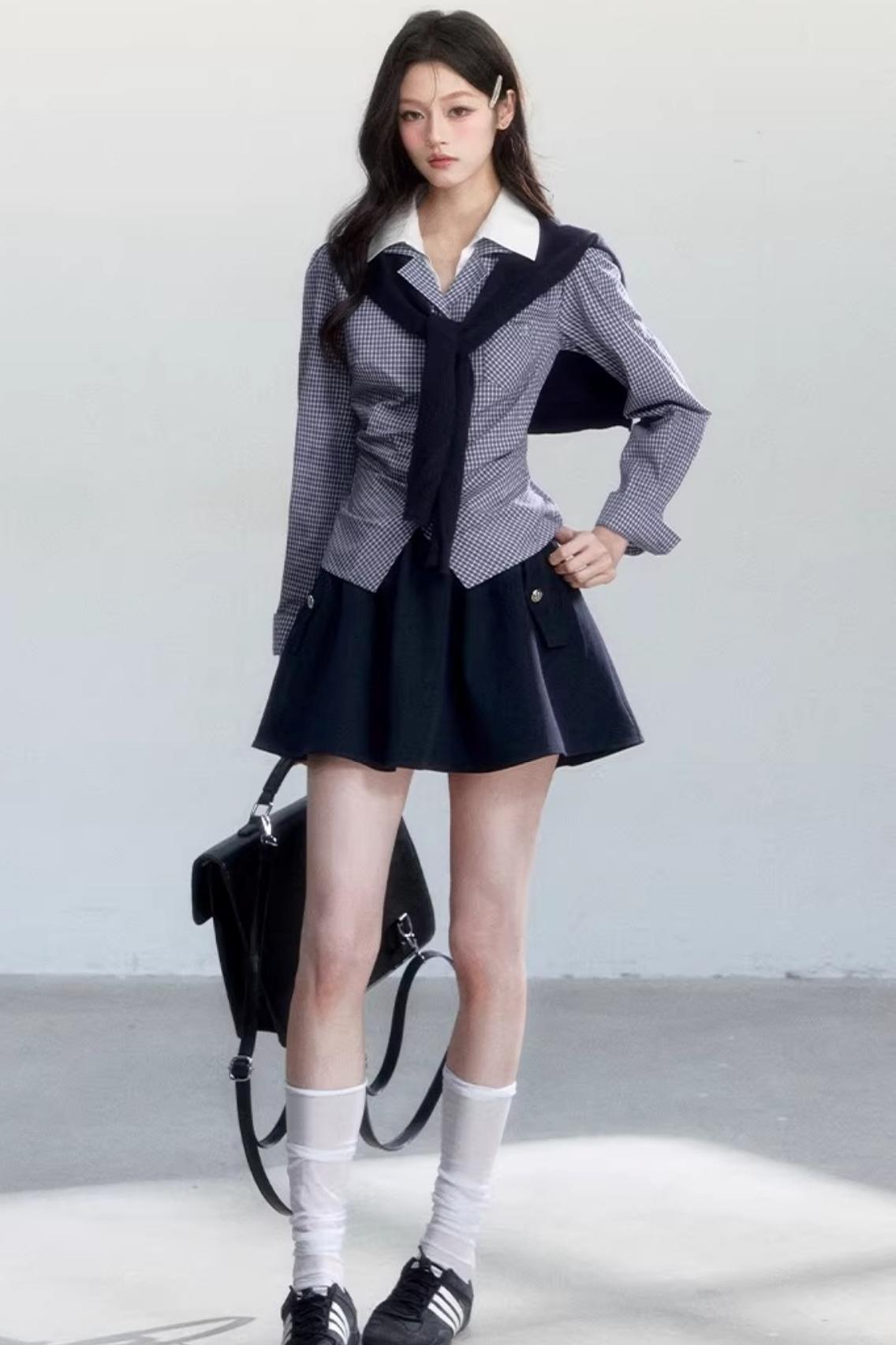 Lapel Long Sleeve Commuter Shirt Set-Up