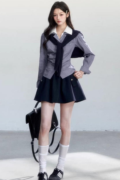 Lapel Long Sleeve Commuter Shirt Set-Up