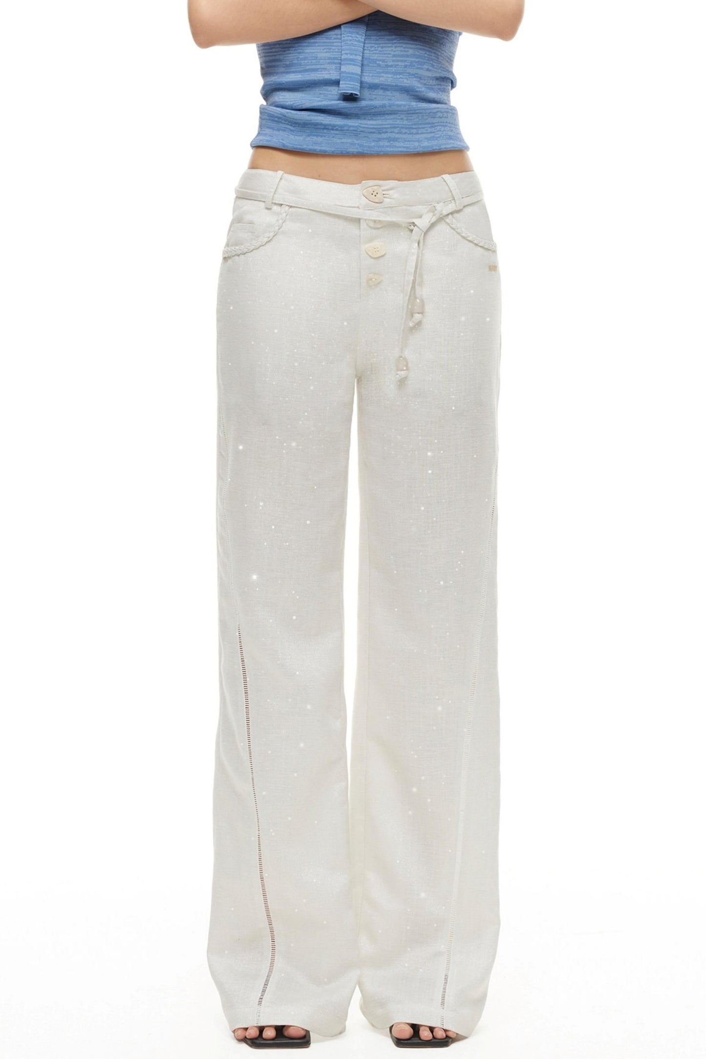 Tencel Linen Straight-Leg Pants