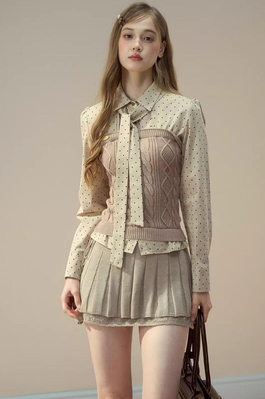 Collegiate Dot Pleats Set-Up