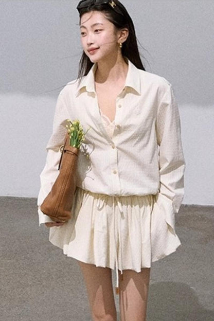 Textured Low-Waisted Long Puffy Dress