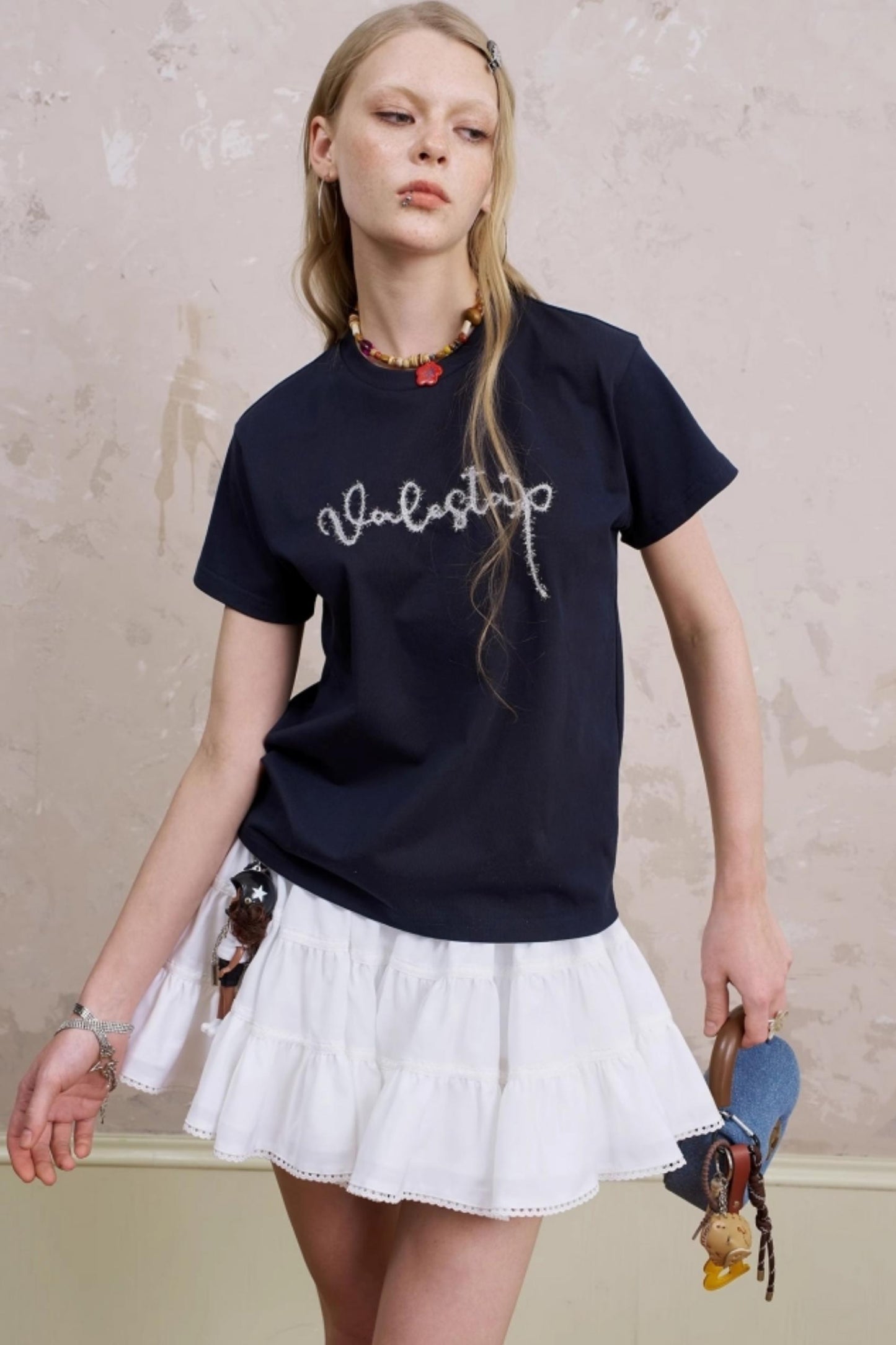 Silk Embroidered Tee